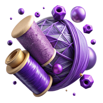 impressive creative Connected Purple Threads Isolated with Depth of Field genuine png