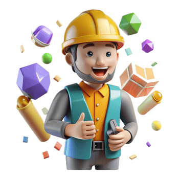 elegant vintage Construction Worker Transparent Background with Hard Hat png