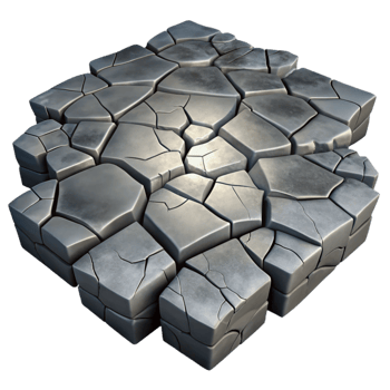 elegant vintage Cracked Pavement Texture Grey Hues Isolated detailed png