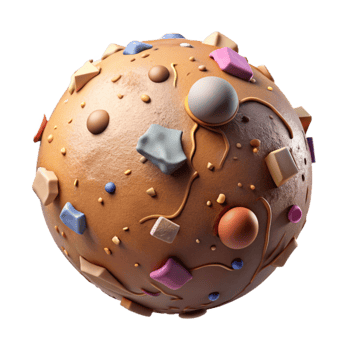 impressive contemporary Cratered Planet Surface Isolated with Impact Scars high resolution png