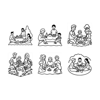 Family Picnic Graphic Design - Perfect for Summer Themes and Outdoor Projects vector