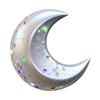 dramatic artistic Crescent Moon Thin Silver Shape Transparent genuine png