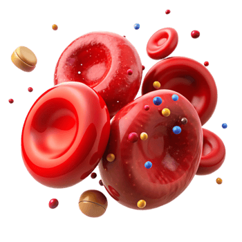 impressive creative Crimson Red Blood Cells Isolated Element with Transparent Background and Microscopic View high resolution png