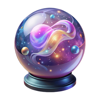 elegant abstract Crystal Ball with Swirling Nebula Isolated high resolution png