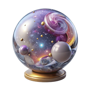 wonderful modern Crystal Ball with Swirling Nebula Isolated exclusive png