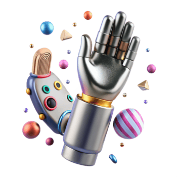 elegant modern Cybernetic Arm with Chrome Finish Cutout high resolution png