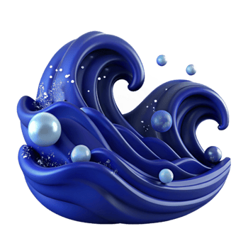 elegant traditional Dark Blue Healing Ocean Waves Cutout exclusive png