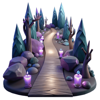 wonderful traditional Dark Forest Path Isolated with Soft Lighting professional png
