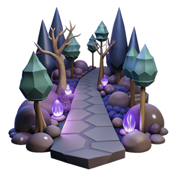 elegant abstract Dark Forest Path Isolated with Soft Lighting png