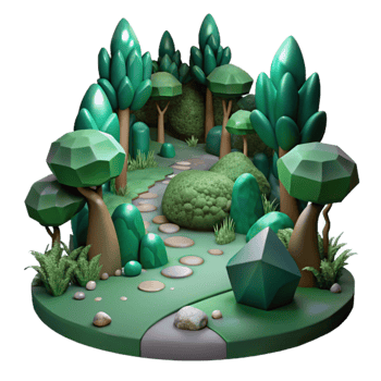 beautiful artistic Dark Green Healing Forest Path Cutout high resolution png