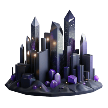 dramatic rustic Dark Shadowy City Skyline Silhouette Isolated professional png
