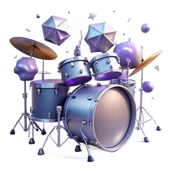 elegant abstract Drum Set Silhouette Backlit Transparent Background high quality png