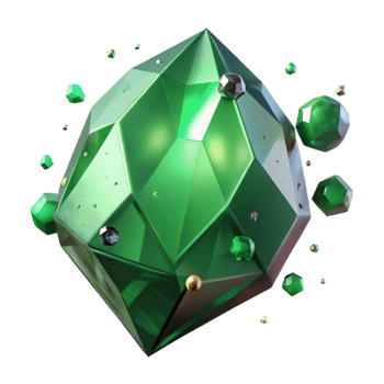 vibrant creative Emerald Green Gemstone Isolated Element high quality png