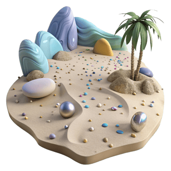 serene modern Empty Beach with Footprints in Sand Isolated original png