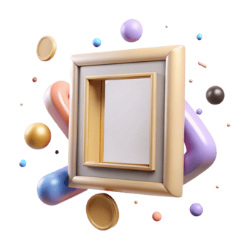 dramatic rustic Empty Picture Frame Isolated with Ornate Design detailed png