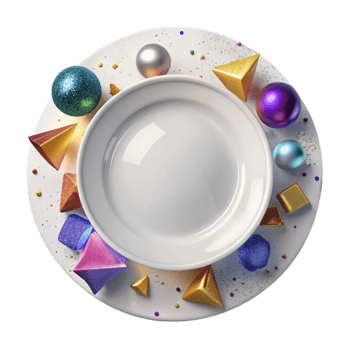 serene creative Empty Plate White Ceramic Isolated exclusive png