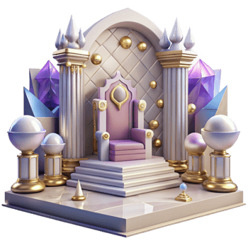 extraordinary classic Empty Throne Room Isolated with Grand Architecture premium png