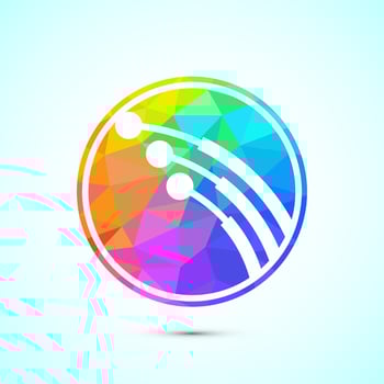 Fiber optic cable icon design illustration. Electric wire sign, low poly style vector