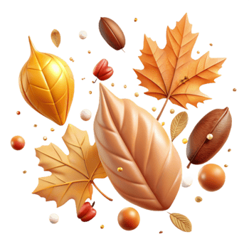 dramatic abstract Falling Leaves Autumn Border Transparent Background detailed png