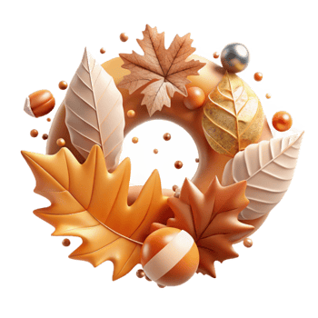 magnificent modern Falling Leaves Autumn Wreath Transparent Design original png