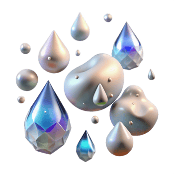 serene creative Falling Rain Drops Backlit Transparent Background high resolution png