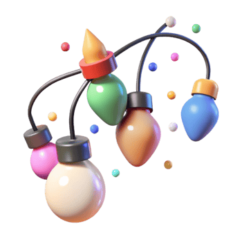 extraordinary classic Festive Light Strings with Glowing Bulbs Cutout exclusive png