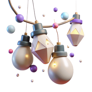 stunning artistic Festive Light Strings with Glowing Bulbs Cutout high resolution png