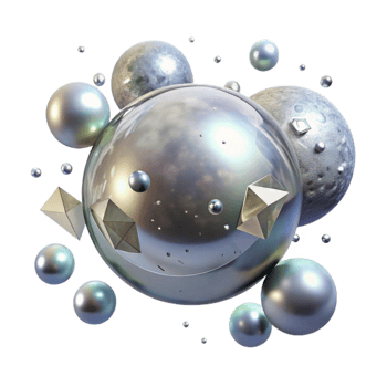 beautiful classic Floating Orb with Silver Glow Transparent Background original png