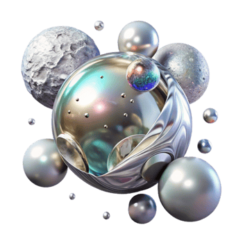 stunning abstract Floating Orb with Silver Glow Transparent Background png