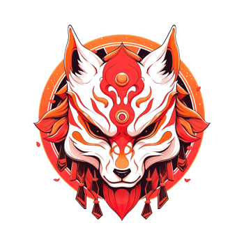 Detailed artwork depicts an ornate stylized fox face with mask png
