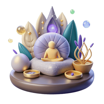 vibrant modern Front View Healing Meditation Cushion Cutout png