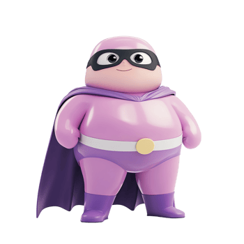 A smiling superhero wearing a cape and a mask poses png