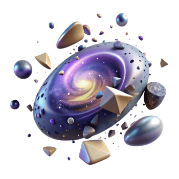dramatic abstract Galaxy Collision Isolated with Interacting Spirals original png