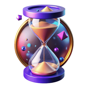 magnificent vintage Glowing Hourglass with Shifting Time Isolated genuine png