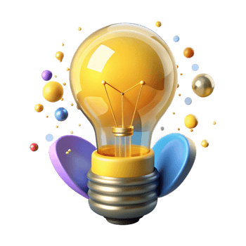 stunning creative Glowing Light Bulb Isolated with Yellow Filament png