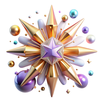 serene artistic Glowing Starburst Cutout with Bright Center genuine png