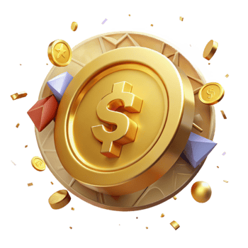 impressive modern Golden Coin Cutout with Embossed Design genuine png