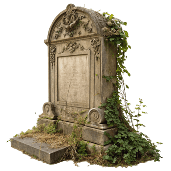 Realistic aged stone gravestone png