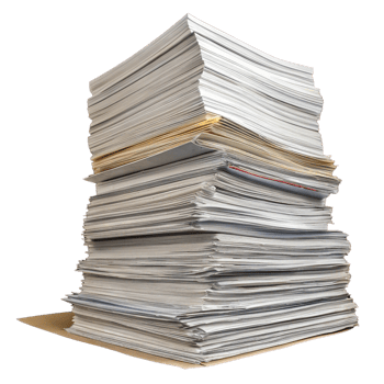 A massive stack of paper documents png