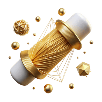 beautiful rustic Golden Thread in a Straight Line Transparent Background high resolution png