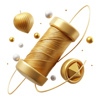 serene modern Golden Thread in a Straight Line Transparent Background detailed png