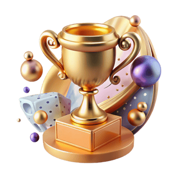 impressive creative Golden Trophy Cutout with Ornate Base png