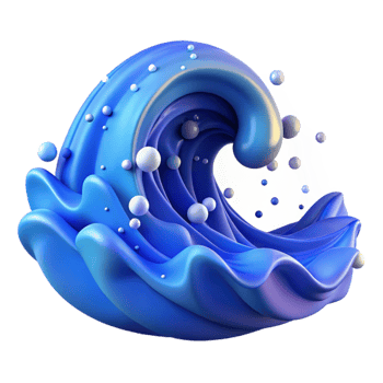 stunning classic Gradient Blue Ocean Wave Isolated Element exclusive png