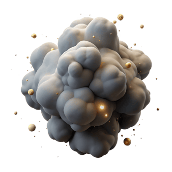 vibrant contemporary Gray Smoke Plume Isolated Element png