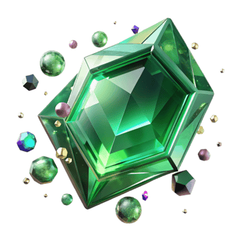 wonderful vintage Green Emerald Cut Gemstone Transparent Background high resolution png