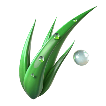 impressive abstract Green Grass Blade with Dewdrop Isolated premium png