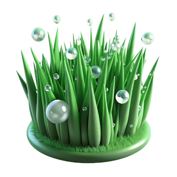 magnificent vintage Green Grass Clump with Dew Drops Transparent Background Cutout professional png