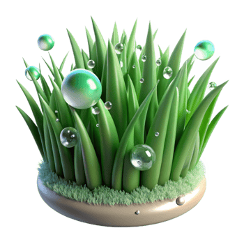 magnificent modern Green Grass Clump with Dew Drops Transparent Background Cutout genuine png