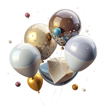 serene abstract Group of Balloons Floating Upwards Transparent Element high resolution png