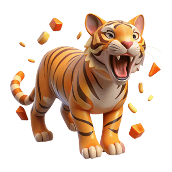 serene rustic Growling Tiger Orange Stripes Isolated high quality png